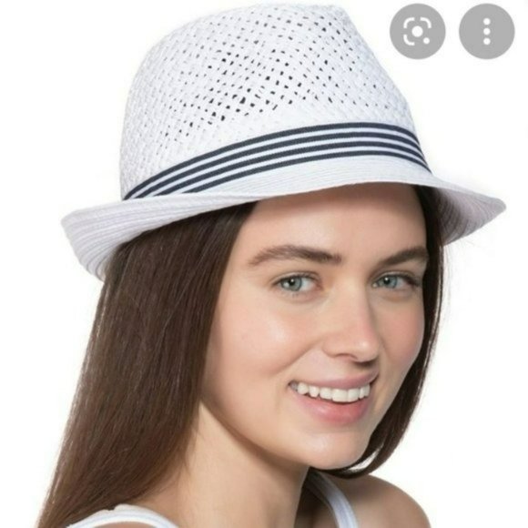 INC International Concepts Accessories - INC International Concepts Open-Braid Fedora -White